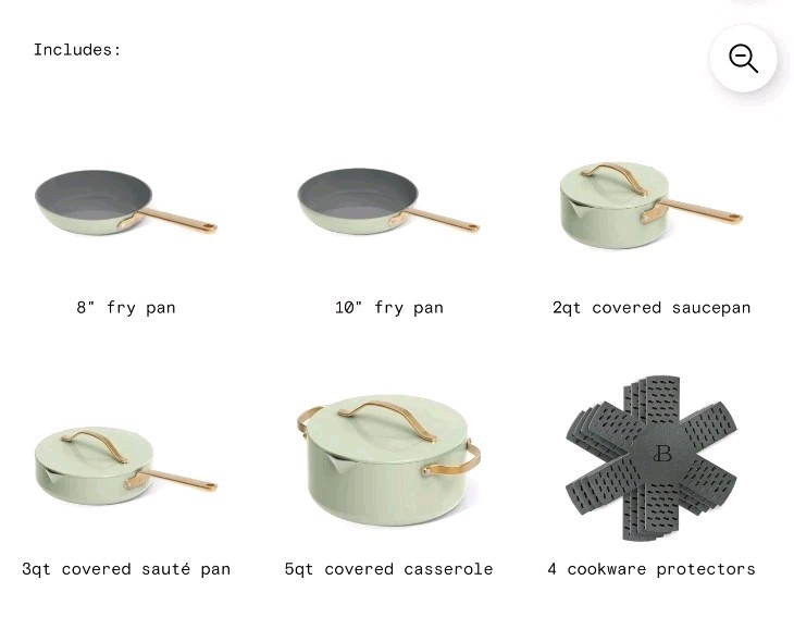 Beautiful 12-Piece Ceramic Nonstick Cookware Set, Pots & Pans Sage Green