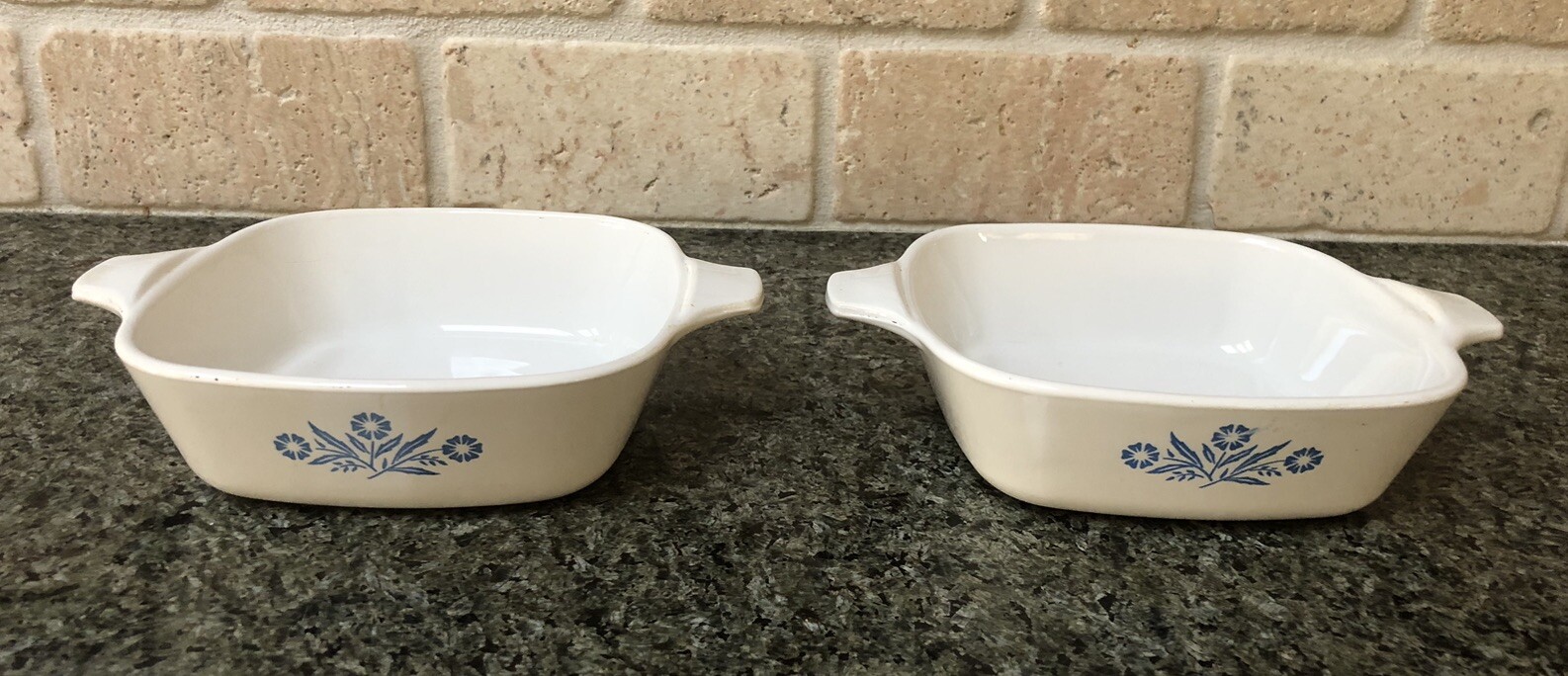 Lot of 2 Vintage Corning Ware Blue Cornflower Petite Pans – P-41-B – 1-3/4 cup