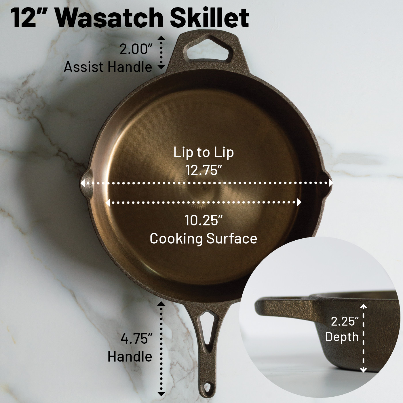 Backcountry Iron Smooth Wasatch Pre-Seasoned Round Cast Iron Skillet