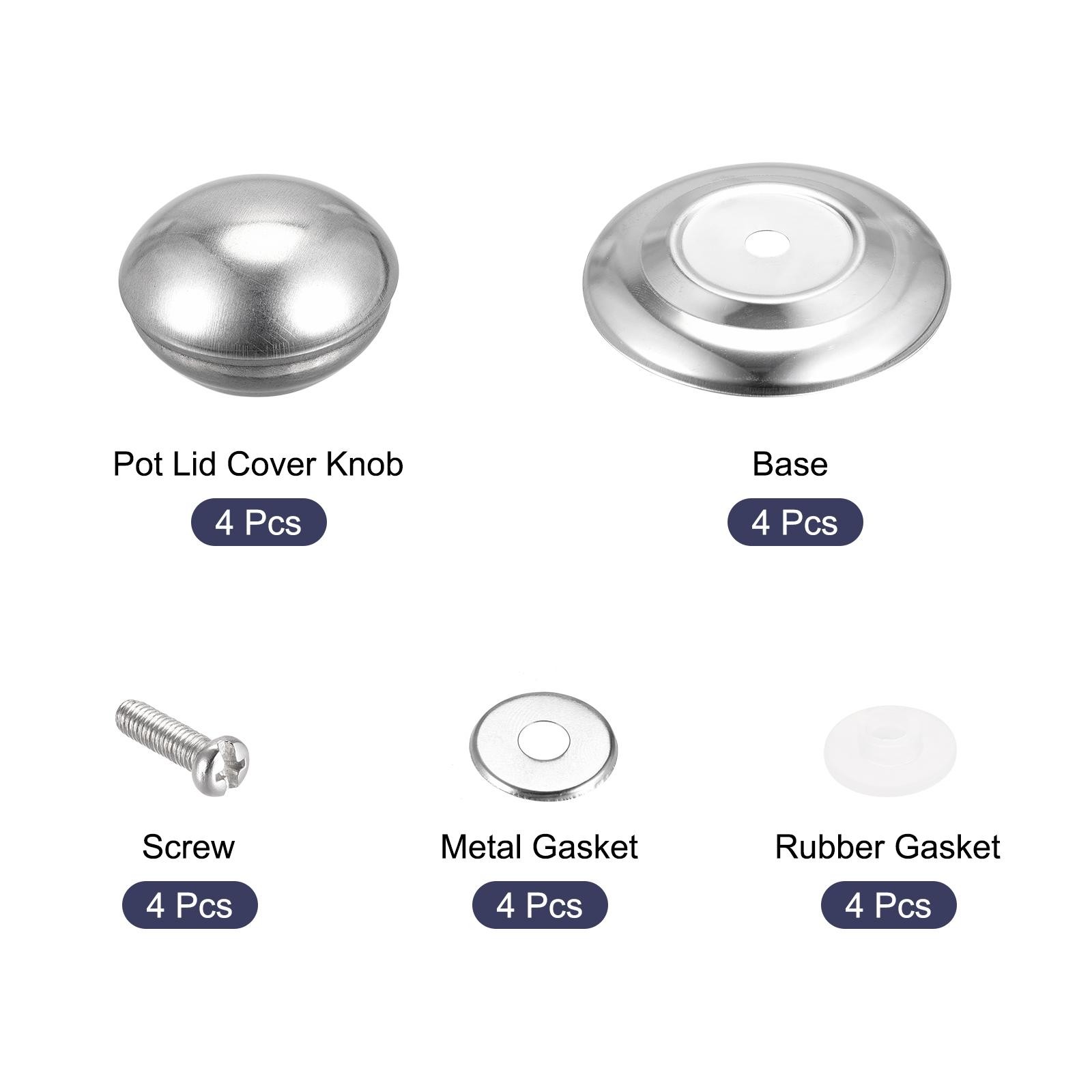 Universal Pot Lid Knob, Stainless Steel 58x41x30mm for Pan Lid, 4pcs