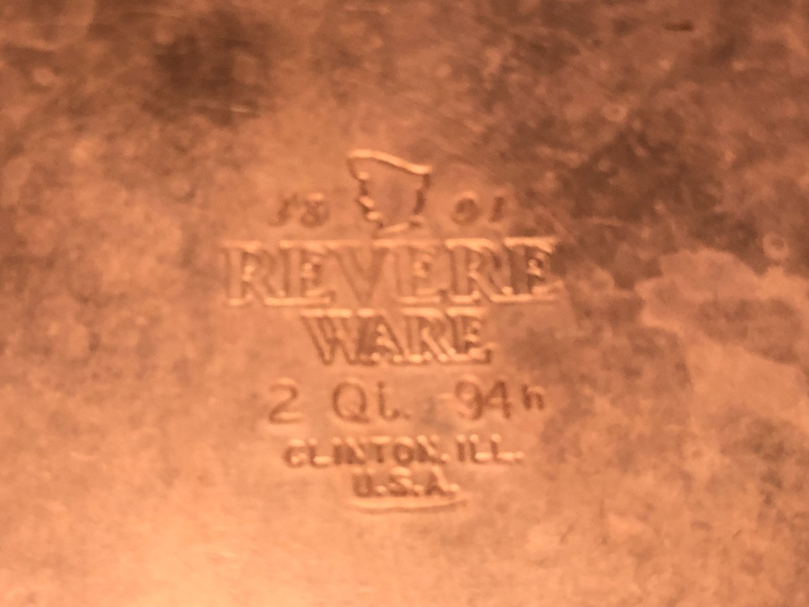 Vintage Revere Ware 2 Quart Copper-Clad Stainless Steel Saucepan W/ Lid
