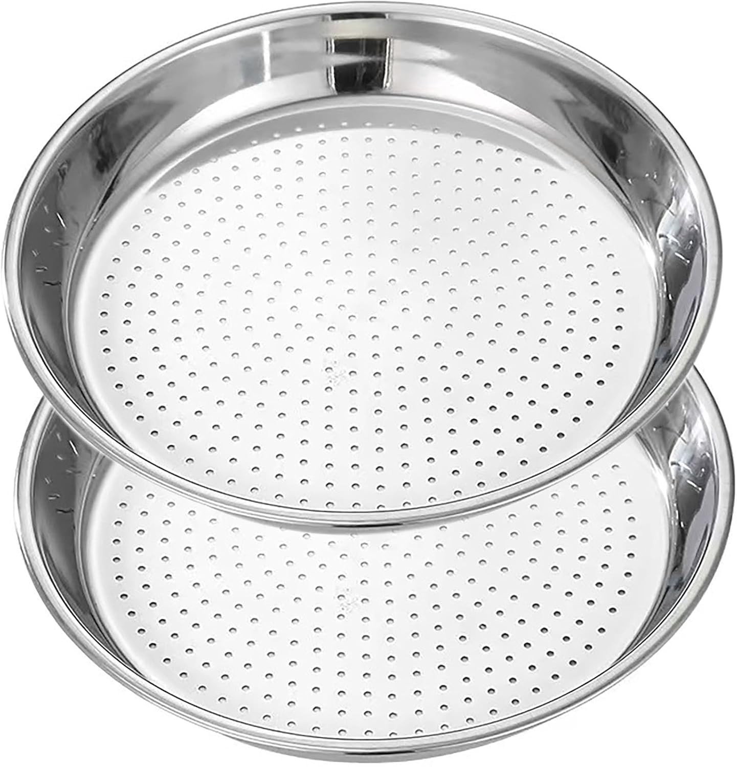 Steamer Plate, 2 Pcs 12.6 Inch Round Stainless Steel Steaming Net for Food St…