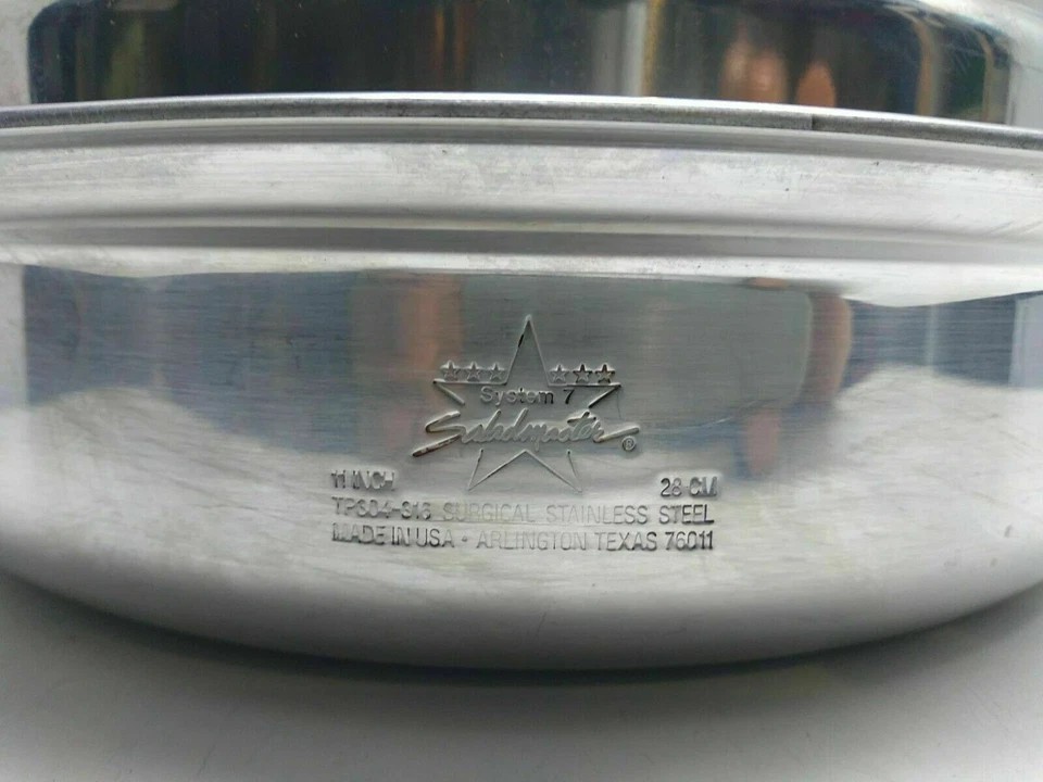 Saladmaster Skillet 11″ TP304-316 Surgical Stainless Steel Roaster Pan & Lid