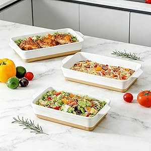 Baking Dish Set, 9×13 Baking Dish, Lar Casserole Dish Set, Ceric
