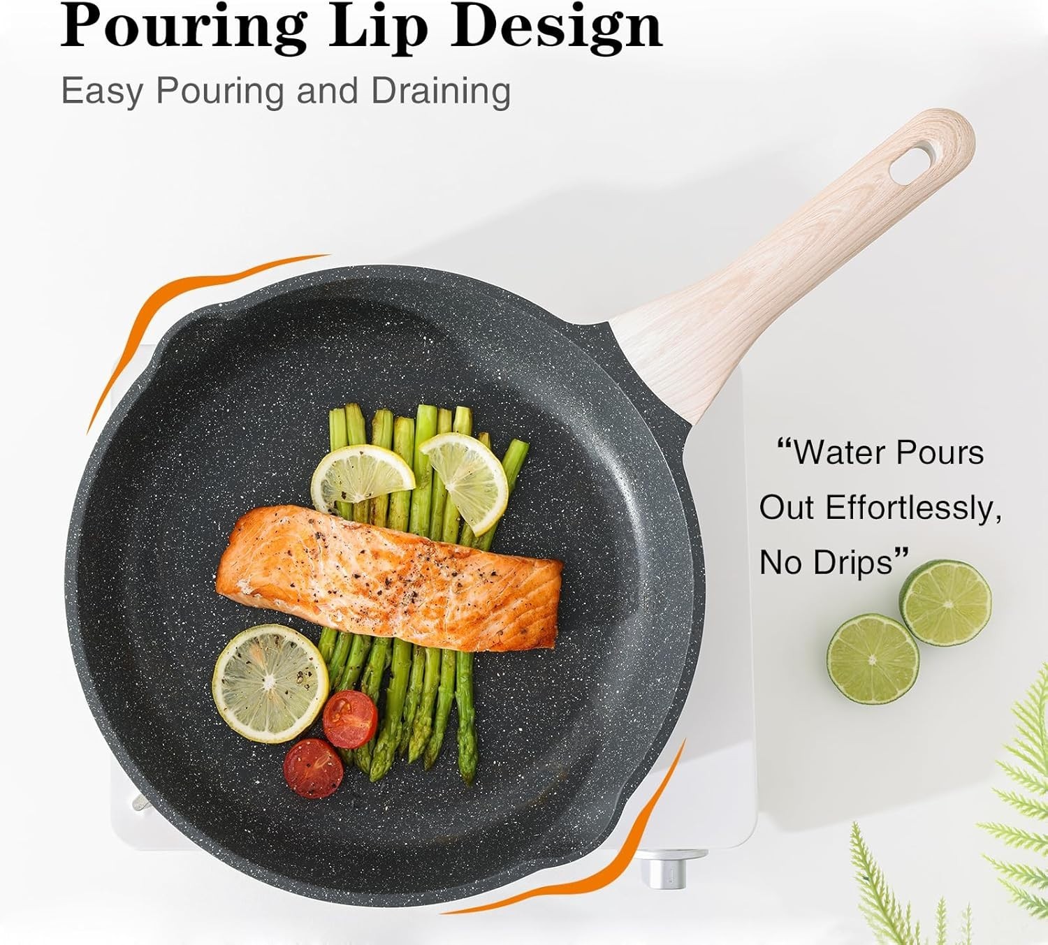 Granite Nonstick Skillet 12.5 Inch – Versatile Induction-Compatible Cooking Pan