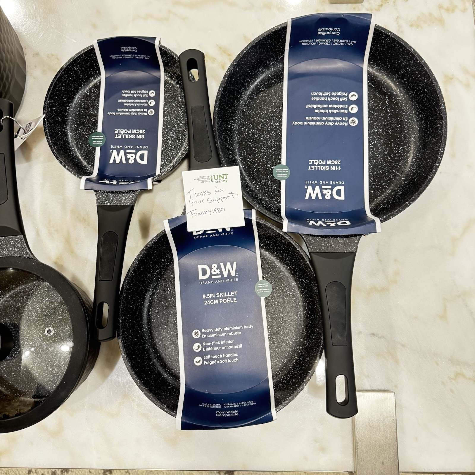 D&W Deane & White Cookware Casserole Pan Skillet Collection 11 Pc Set “Black”