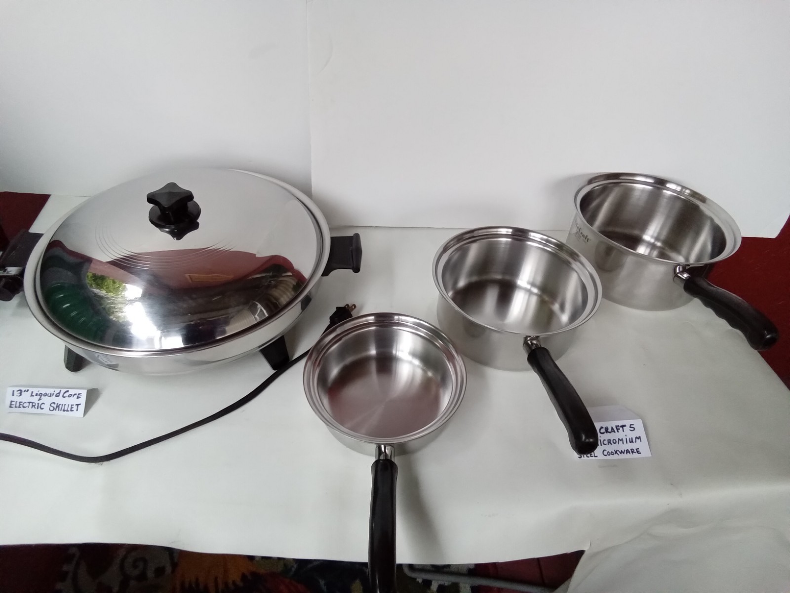 VITA CRAFT 5 PLY NICROMIUM STEEL 3 PC. SAUCE W/ELECTRIC LIQUID CORE SKILLET 13″☆