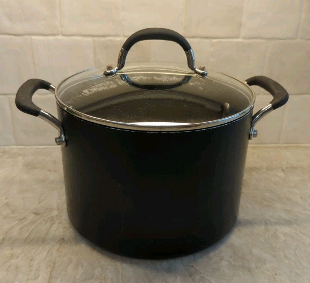 Circulon Commercial 8 QT / 7.6L Stock Pot + Lid Hi-Low System Anodized Non-Stick