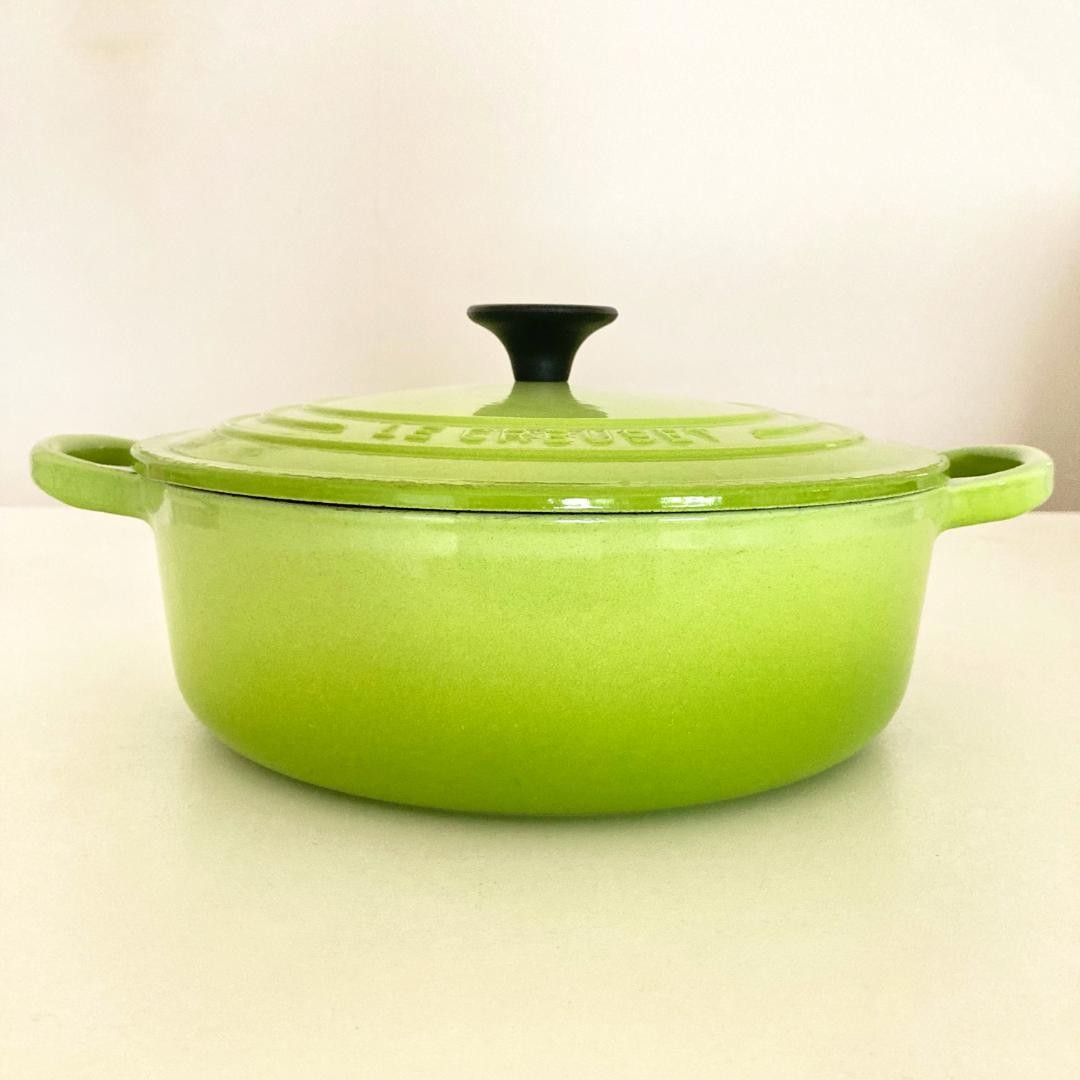 Le Creuset Cocotte Risotto Pot 22cm 8.6″ 2.53qt Kiwi Green Enamel Cast Iron
