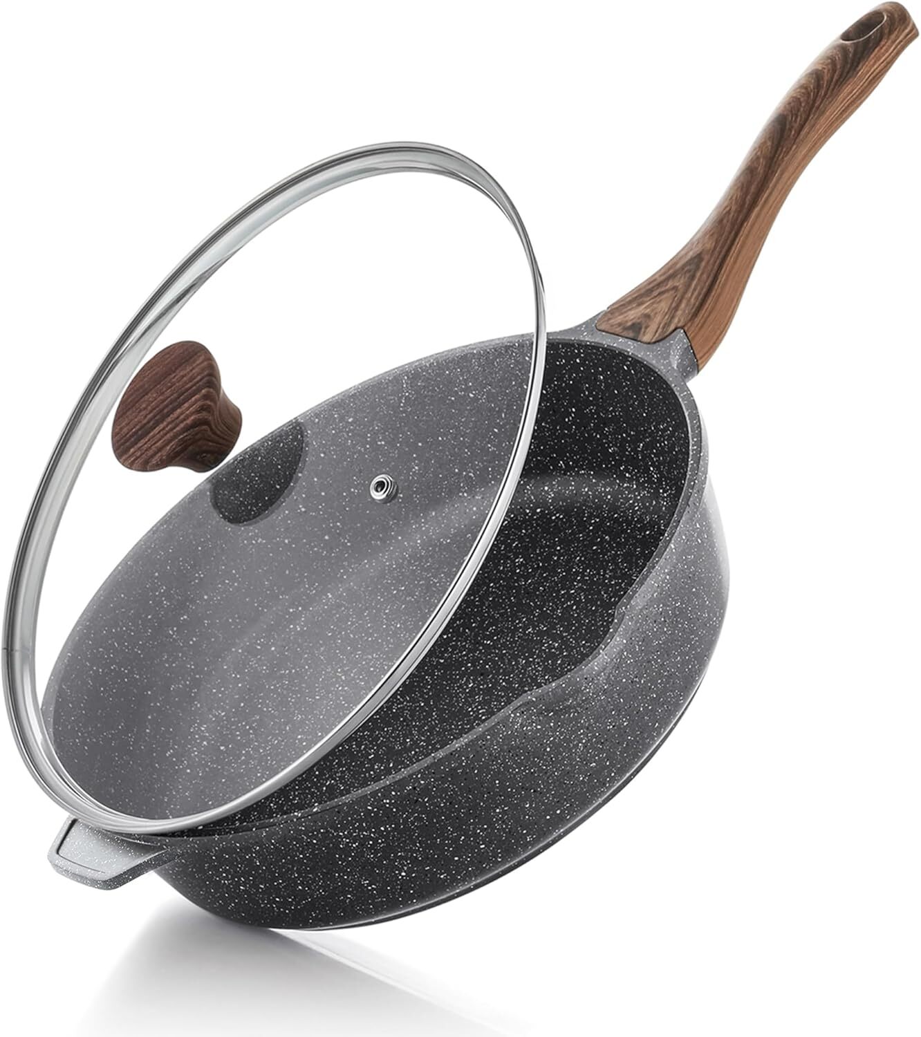 SENSARTE Nonstick Ceramic Saute Pan 12-Inch, Non-toxic Deep Frying Pan Skillet w