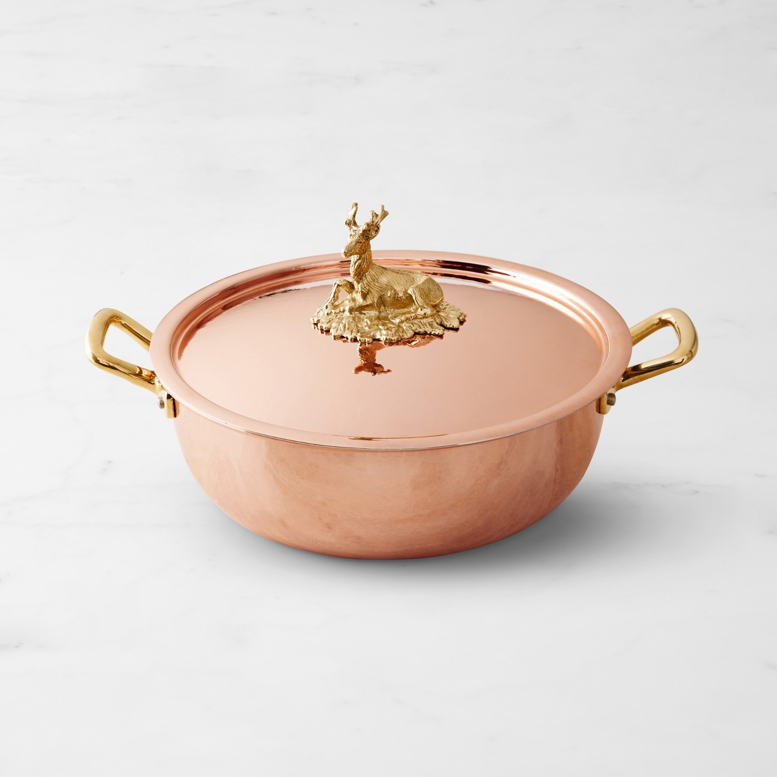 Ruffoni Historia Hammered Copper Chef Pot with Stag Knob, 4-Qt, Free & Fast Ship