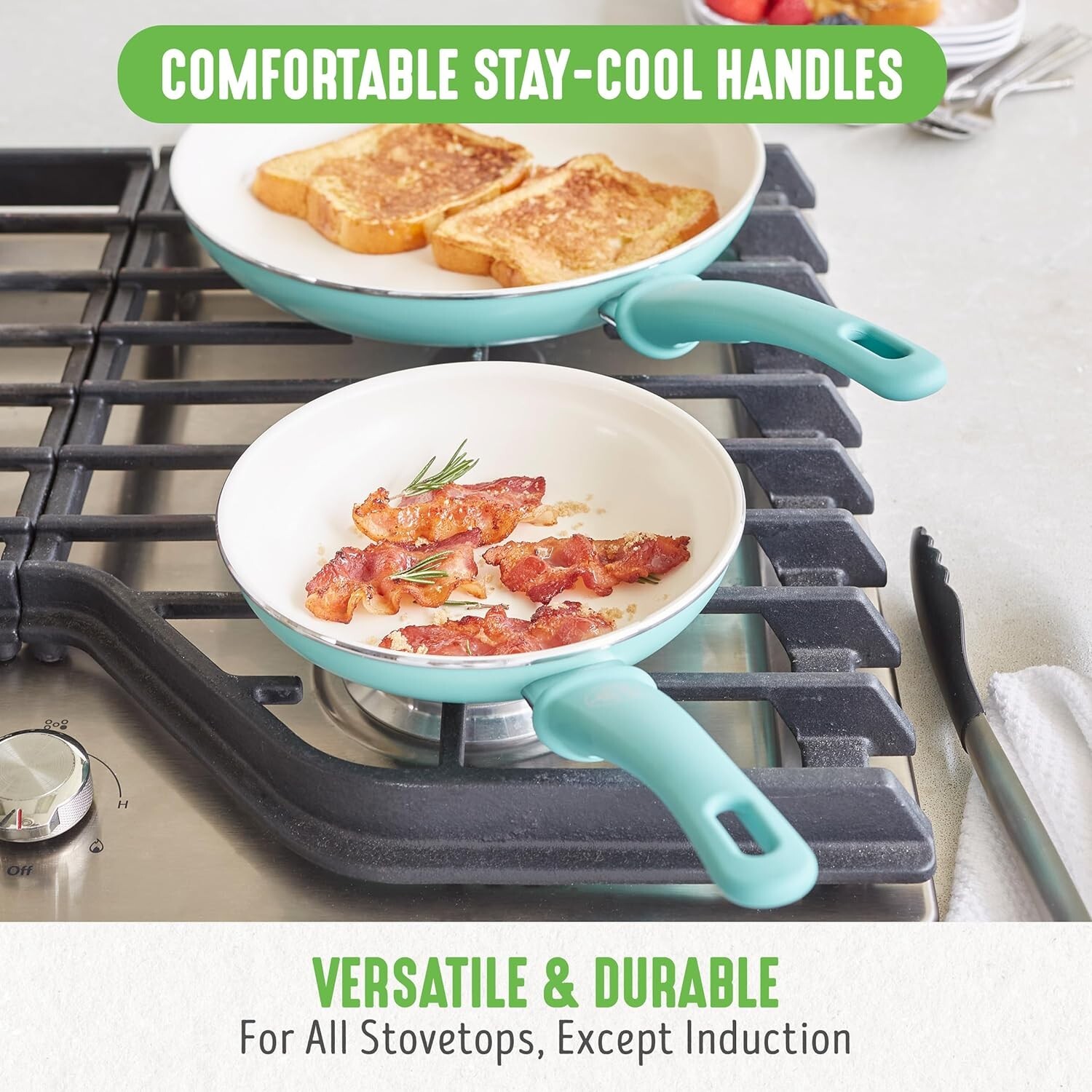 16Pcs Healthy Ceramic Nonstick Cookware Set Lid Kitchen Pots Pans Portable Gift
