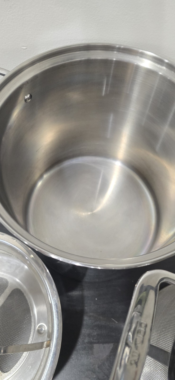 All-Clad Stainless Steel Multi Pot 3 Piece Pasta Strainer Steamer **NO LID***
