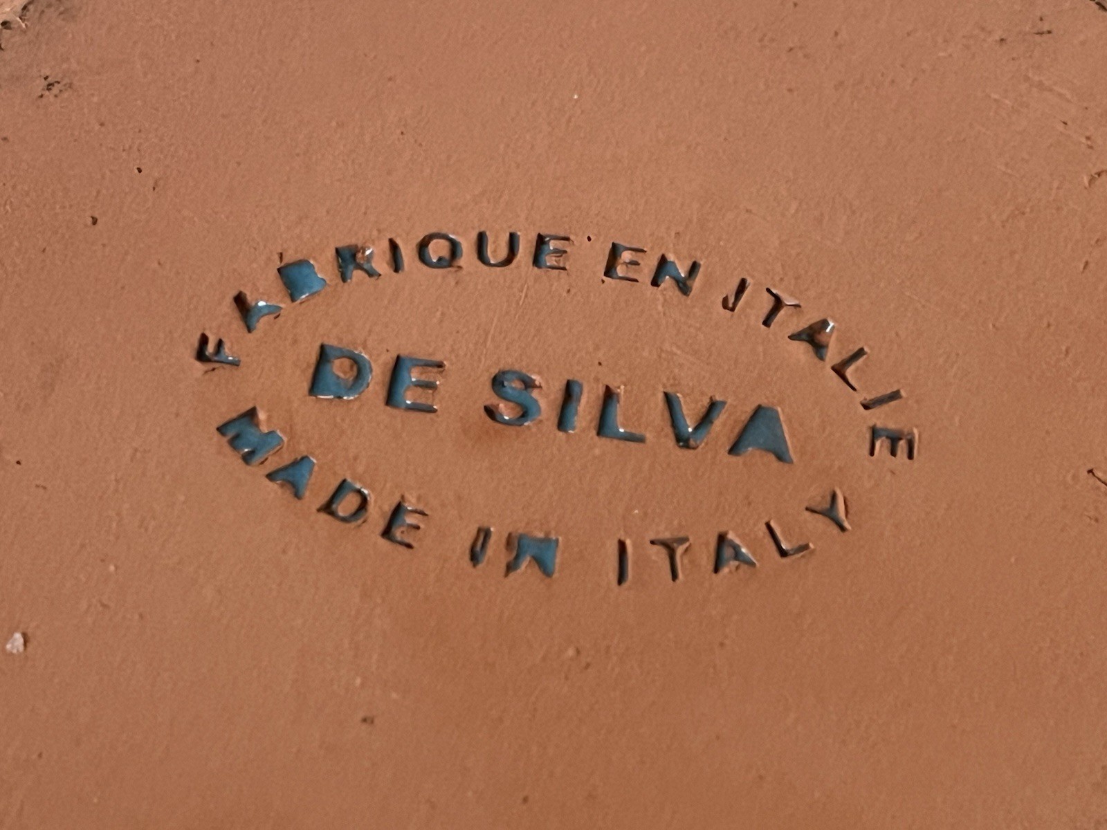 De Silva Bean Pot Made in Italy Glazed Teal Blue Heavy Duty