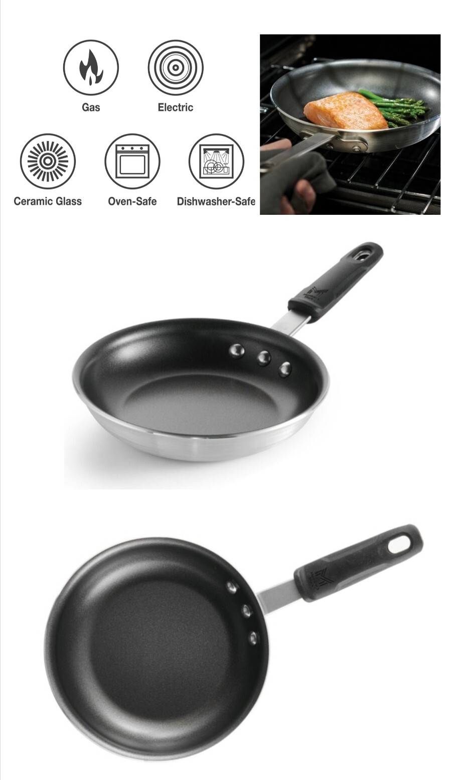 Member’s Mark 8″ ALUMINUM ALLOY NONSTICK RESTAURANT FRYING PAN EASY TO CLEAN