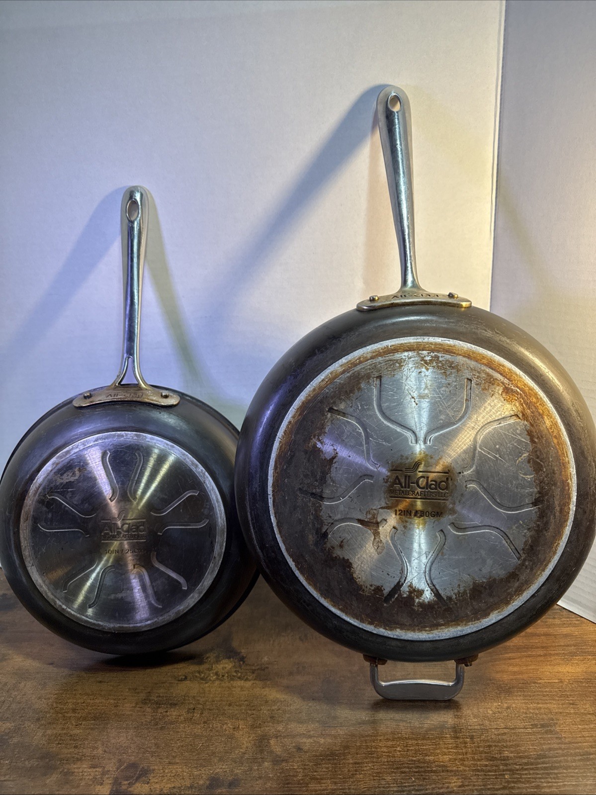 All-Clad Metalcrafters Non Stick 10″ and 12″ Inch Fry Skillet Pans Lot Of 2
