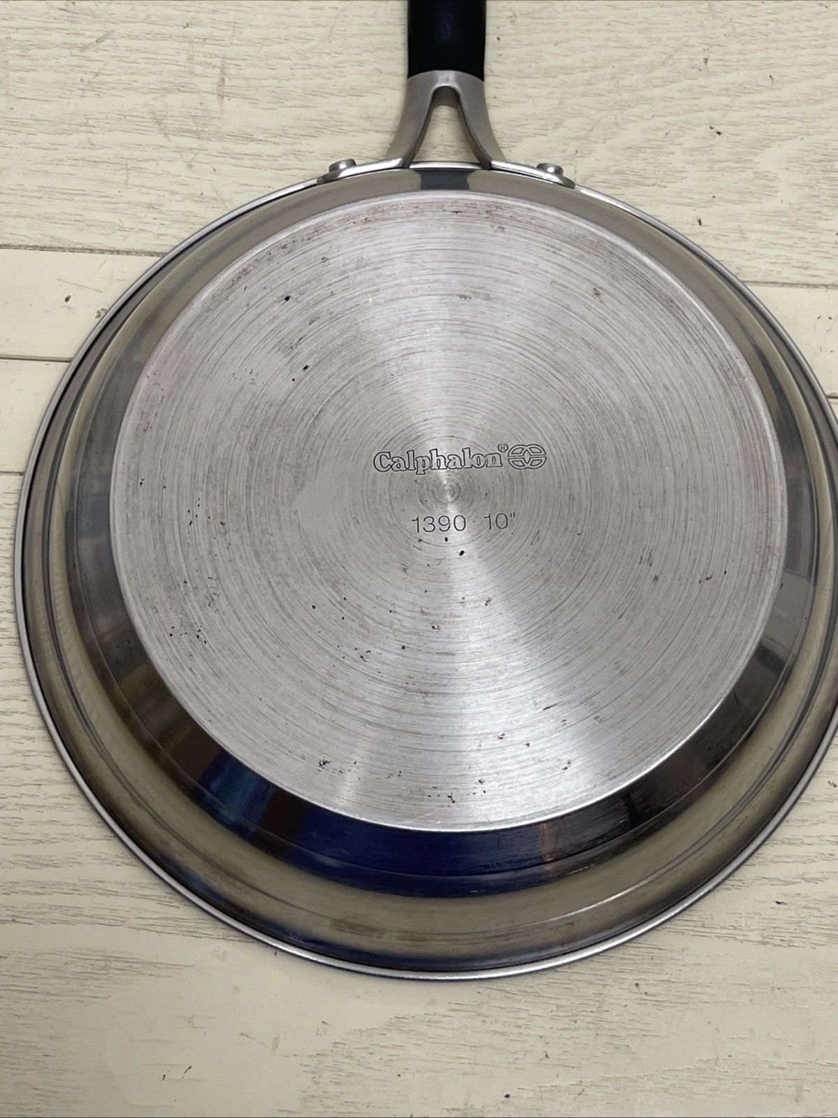 Calphalon 1390 10″ Stainless Steel Fry Pan Skillet Rubber Grip No Lid