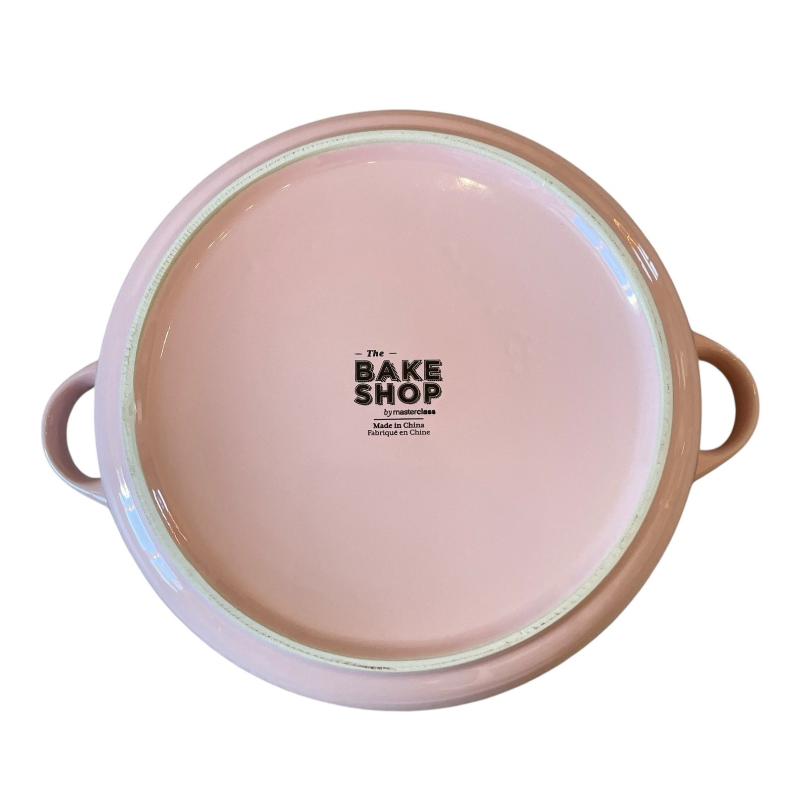 The Bake Shop Rose Embossed Casserole Dish w/ Lid 11in Large Pastel Pink New