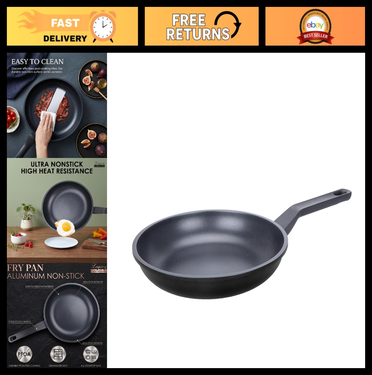 Nonstick 8-Inch Frying Pan Skillet – PFOA Free Omelette & Egg Pan, Induction Saf