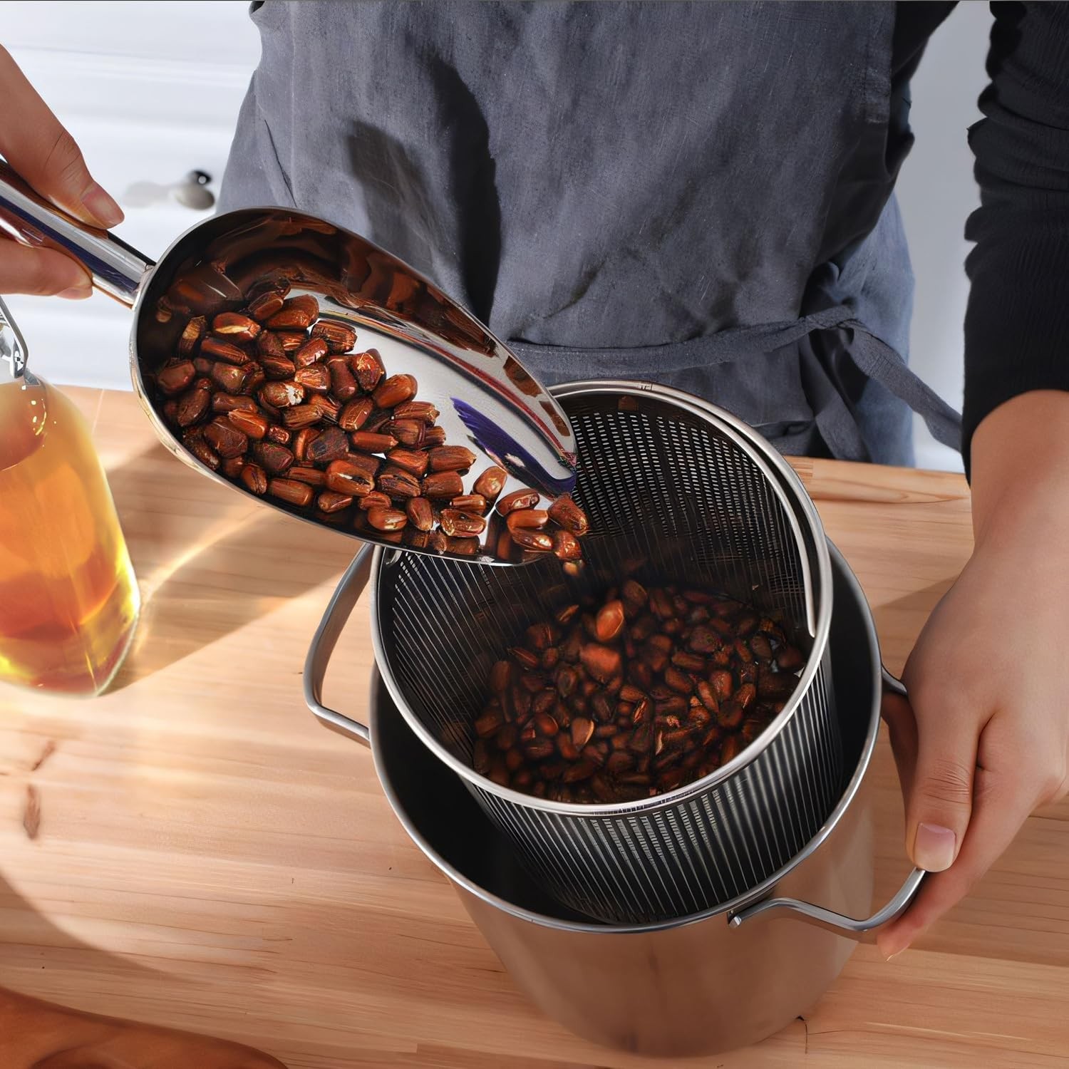 Asparagus Pot, Stainless Steel Asparagus Steamer 4.3L/1.14Gal 3-Ply Base