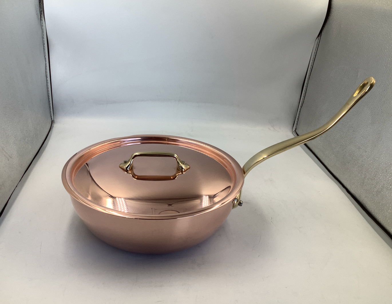 Mauviel M’Heritage 200 B 2mm Polished Copper & Stainless Steel Chef Pan, 3.7-qt