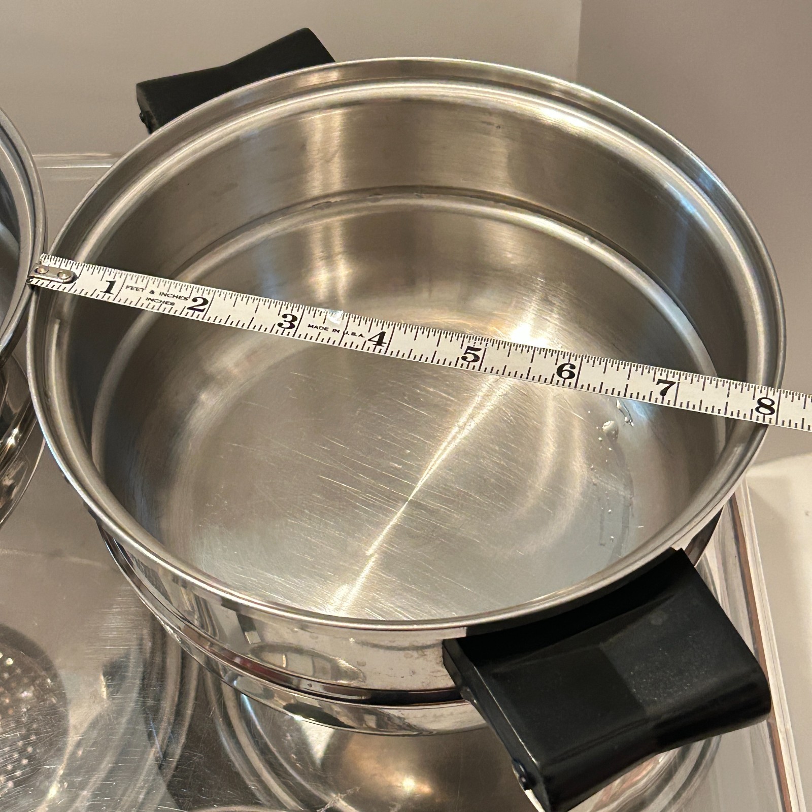 12 Piece Saladmaster Pots & Pans Lot Tri-Clad Stainless Vapo Lids Egg Poacher