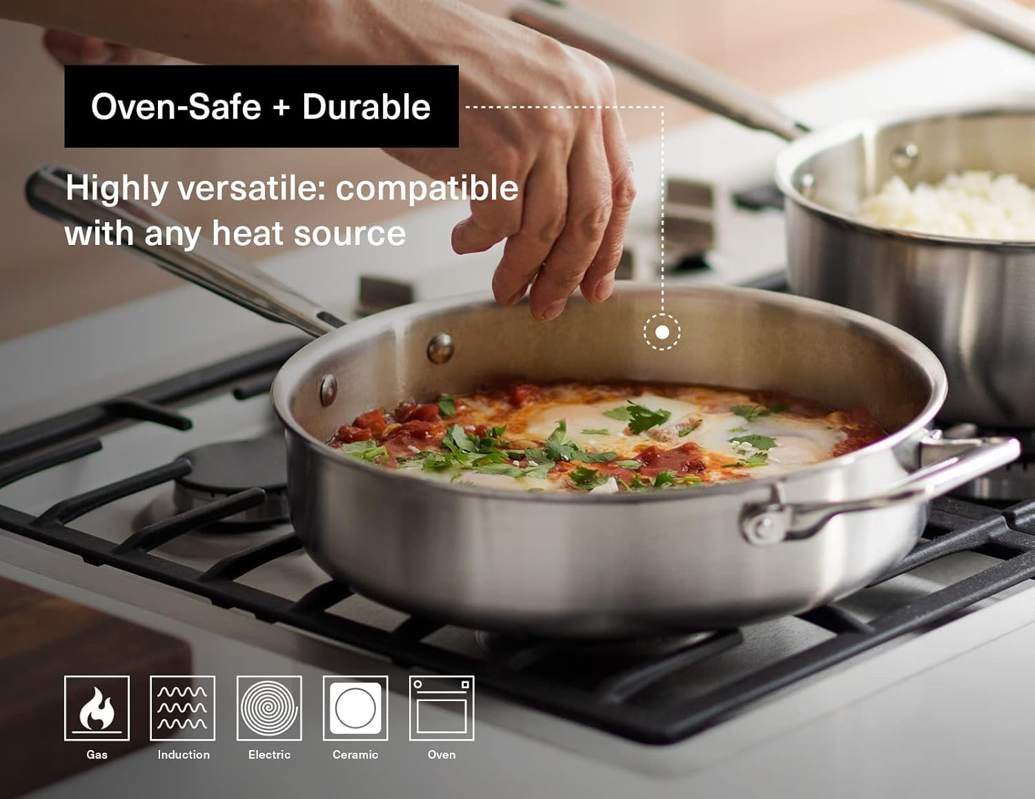 5-Ply Stainless Steel Cookware Set – Versatile, Dishwasher Safe – 9-Piece Set –