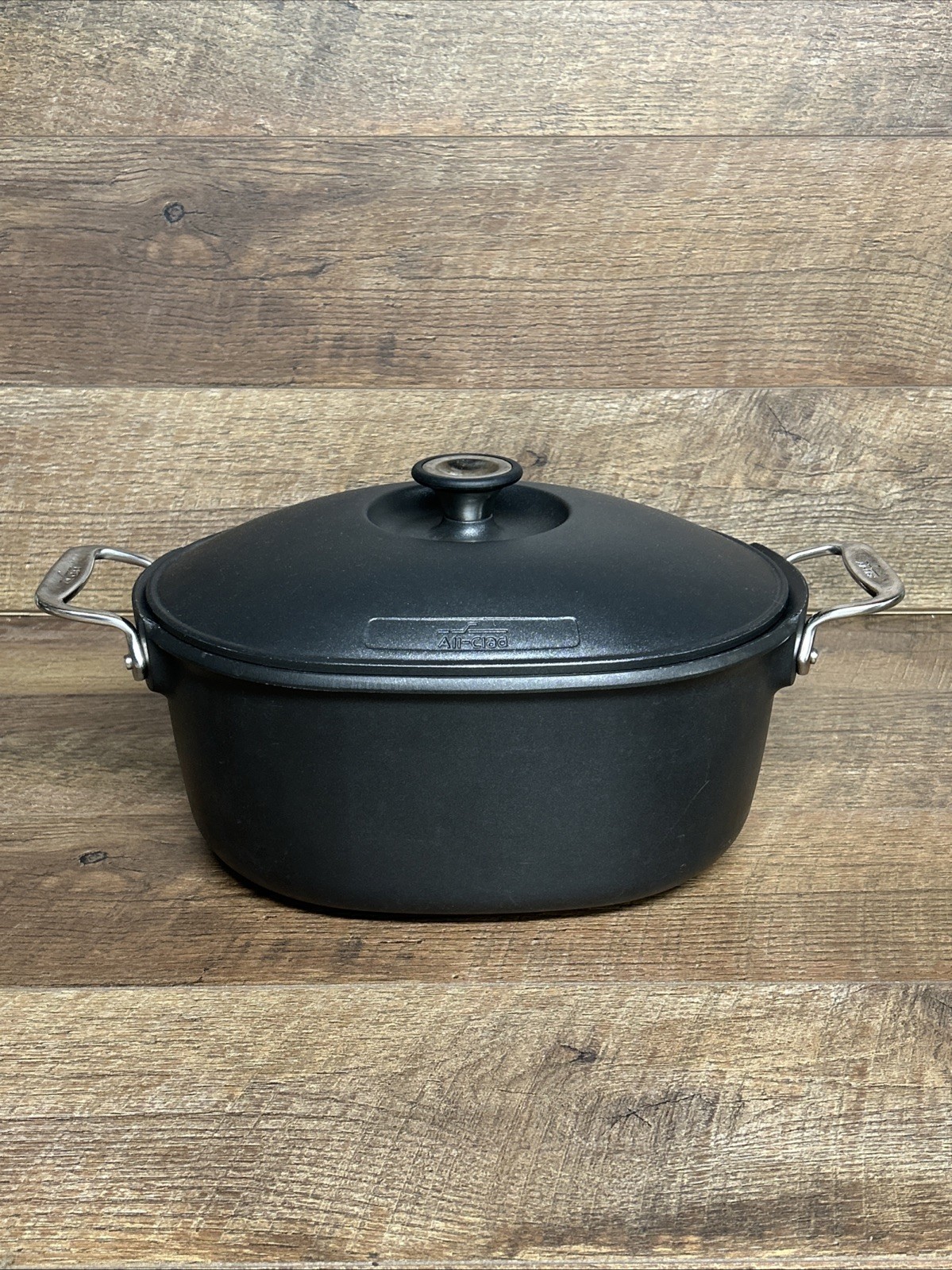 All-Clad 6.5 Qt Cast Aluminum Non-Stick Oval Dutch Oven‎ w/ All-Clad Lid EUC