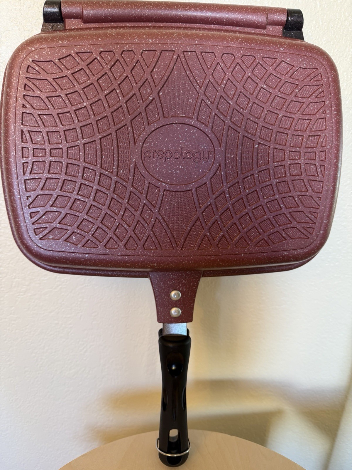 Prepology Double Sided Flip Pan Nonstick Stovetop Griddle Omelette Maker Red New