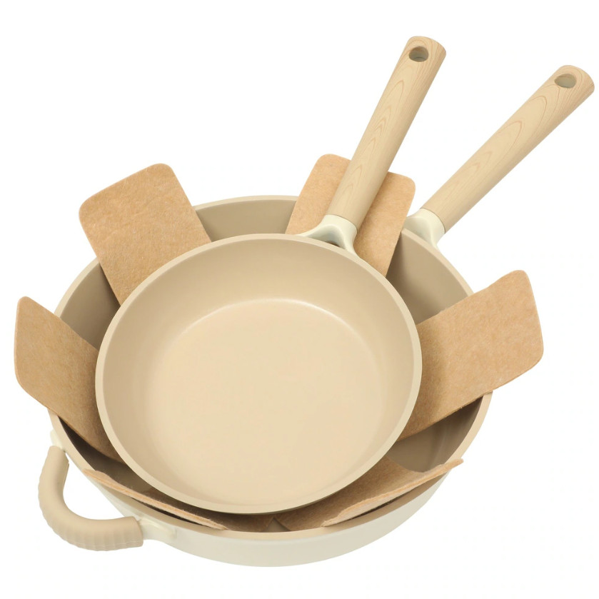 13-Piece Cast Aluminum Ceramic Nonstick Cookware Set with Utensils White
