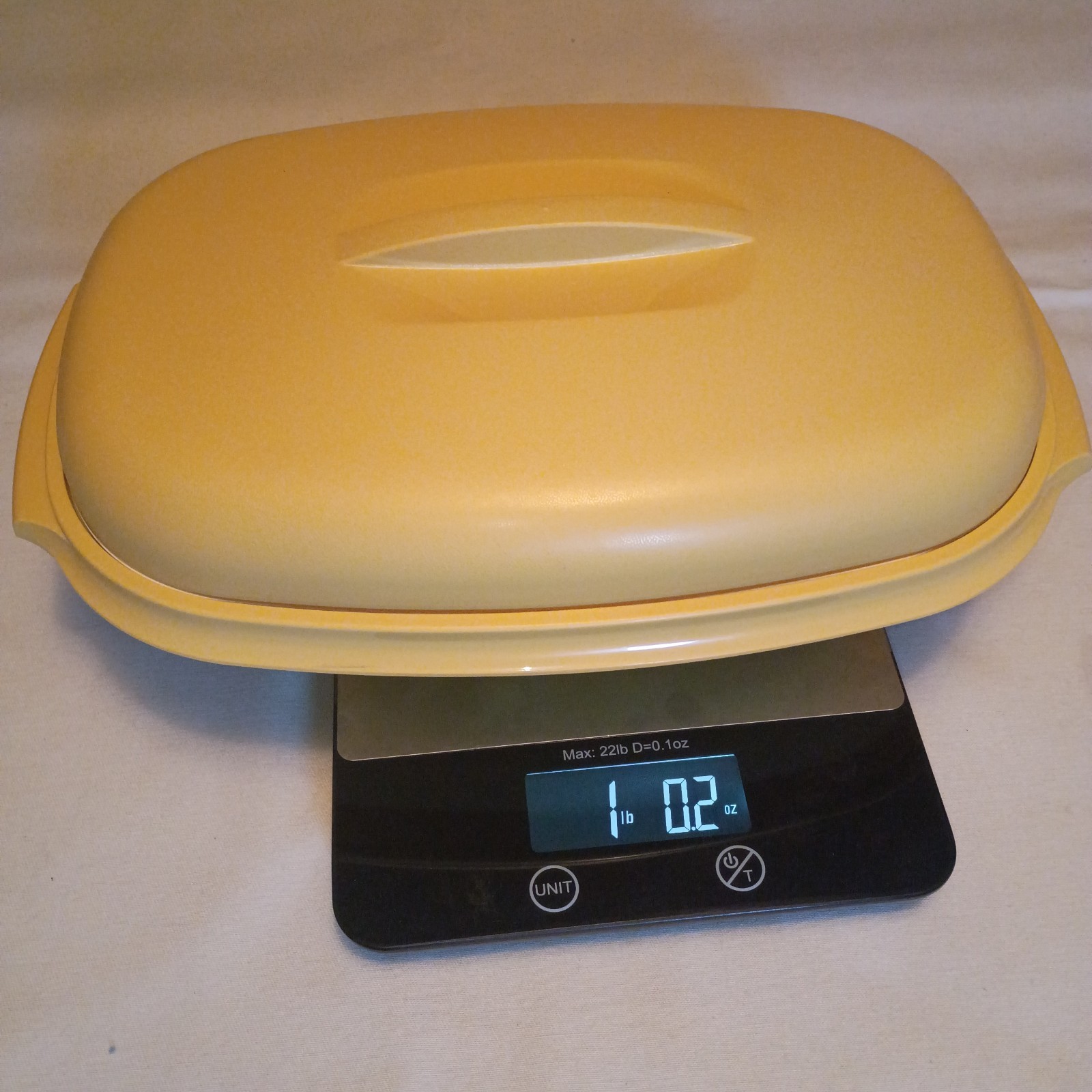 Vintage MCM Tupperware Vegetable Steamer with Divider and Lid Harvest Gold USA