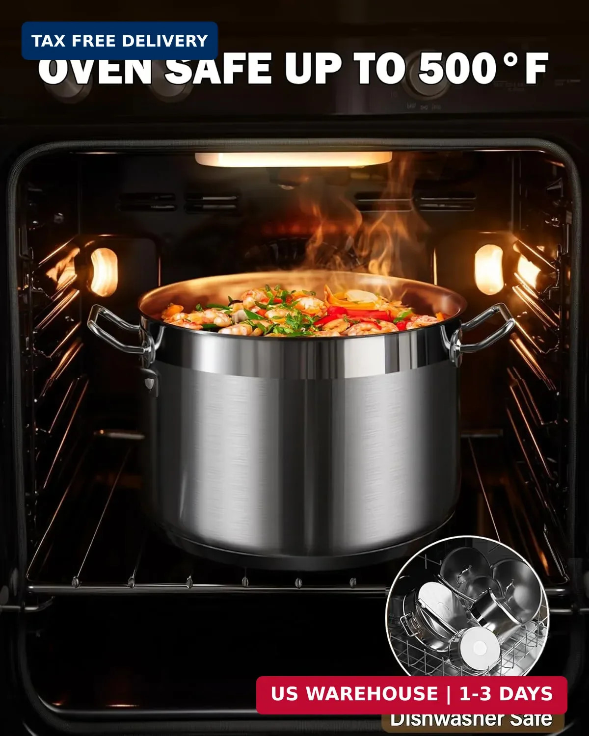 Cooks Standard Stainless Steel Stockpot 20 QT, Stock Pot with Lid, Professional