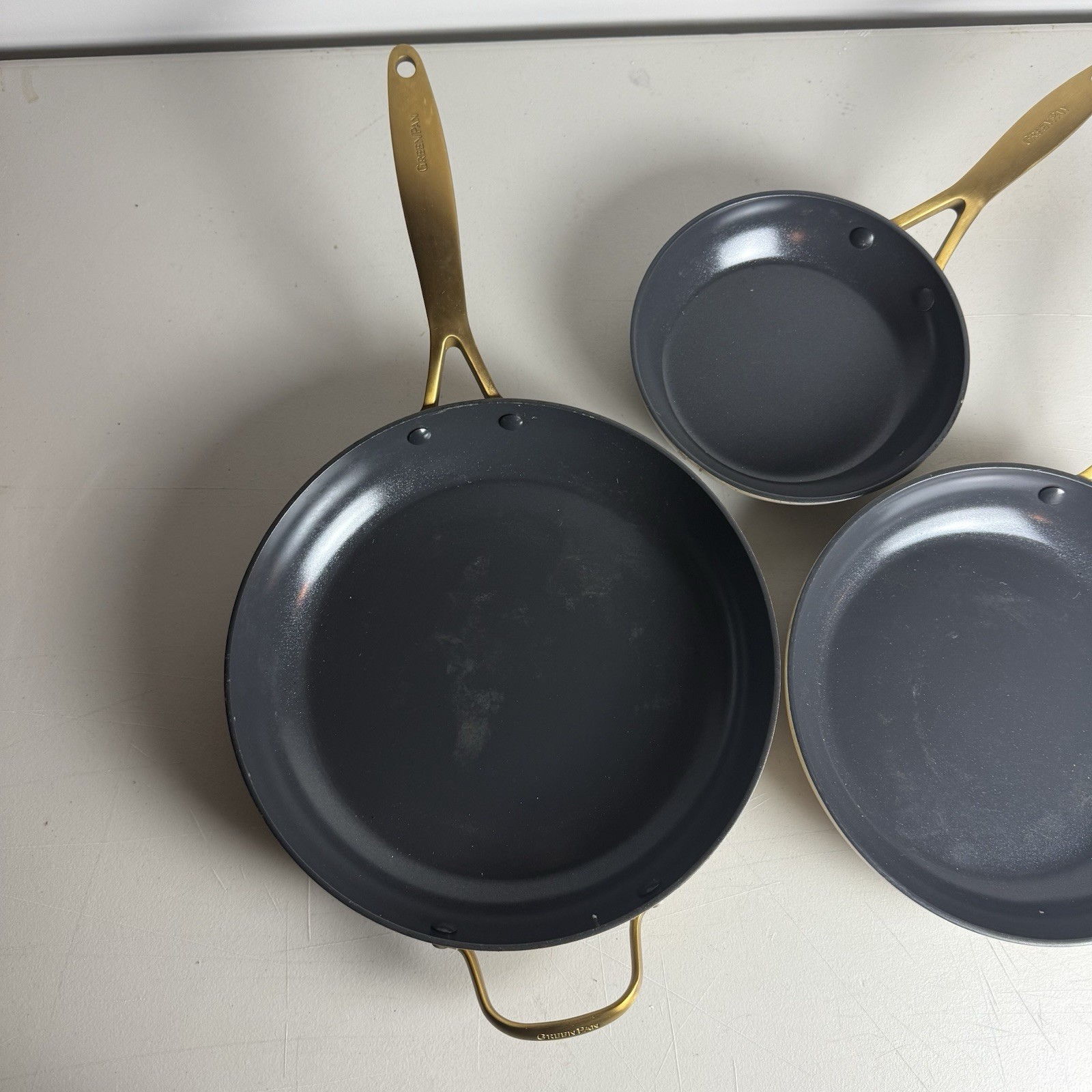 GreenPan Magneto Non-Stick 3-piece Fry Pan Set 8 10 12 inch Set (no lids)