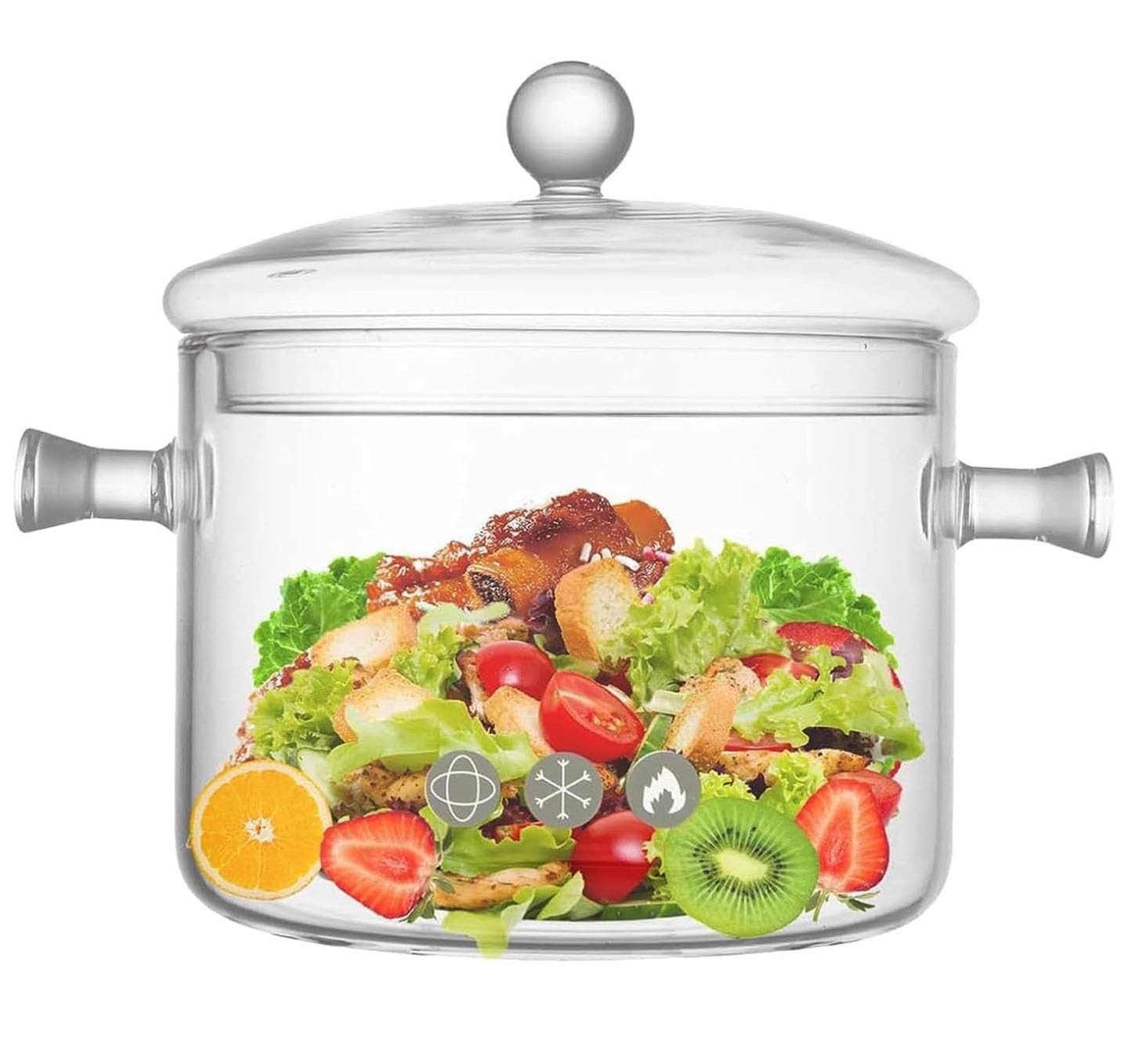 Glass Cooking Pot, 1.5L/50Oz Heat-Resistant Borosilicate Glass Saucepan with …