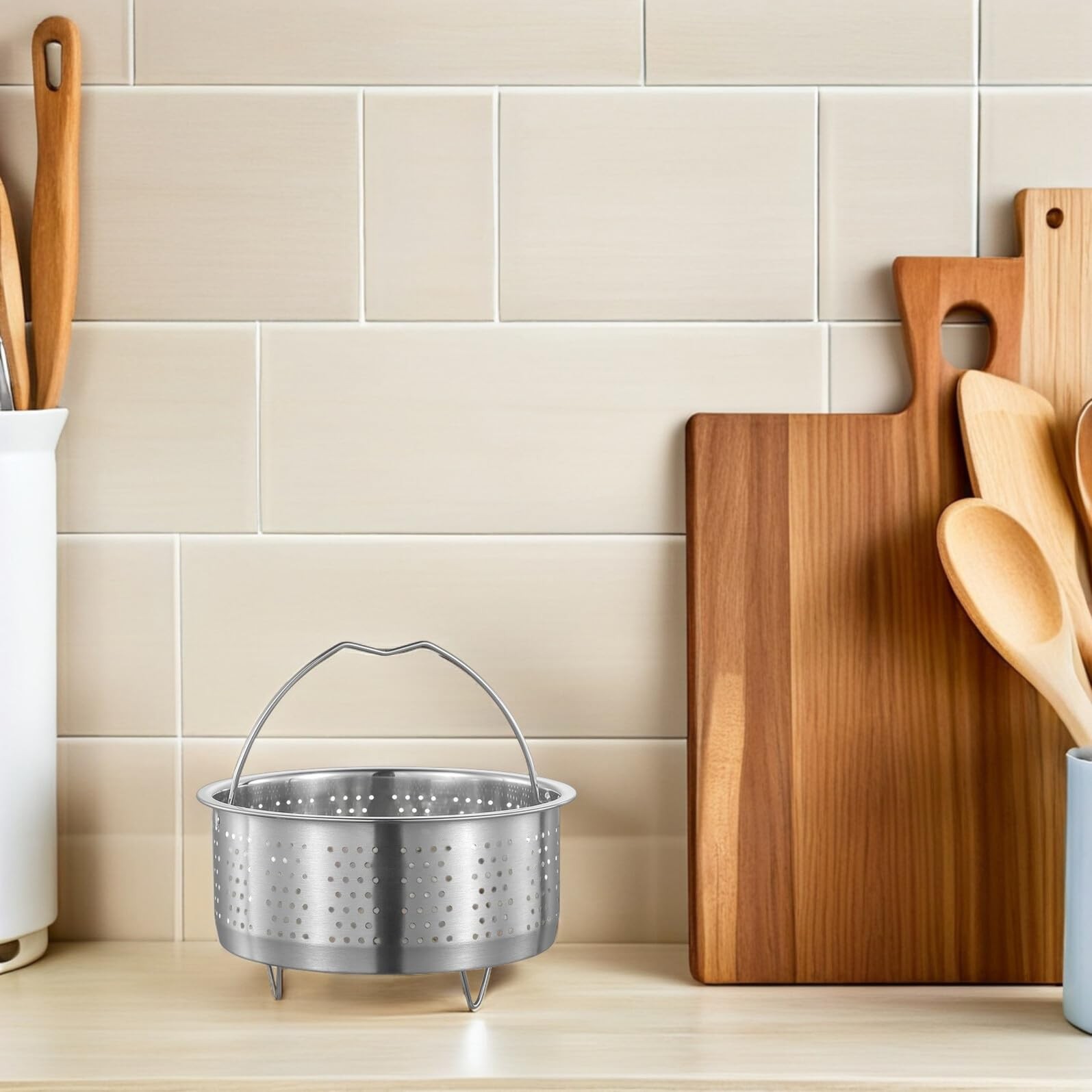 Upkoch Mesh Strainer Steamer Basket Stainless Steel Vegetable Steamer Basket