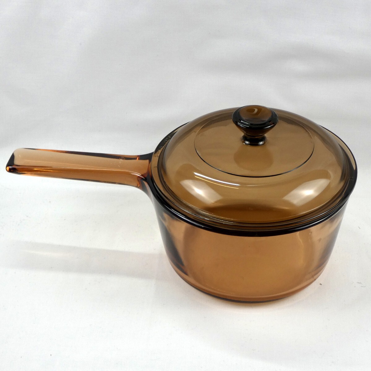Corning Vision Amber Saucepan w Spout Glass 1 L w Pyrex Lid V-1-C USA