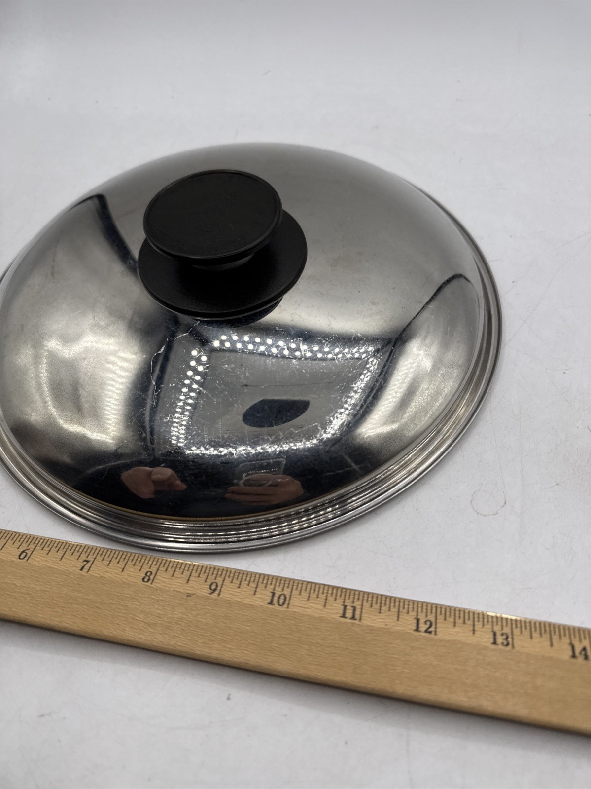 Nutri-Stahl Black Knob Handle Stainless Steel 10 1/4 inch Replacement Lid Only