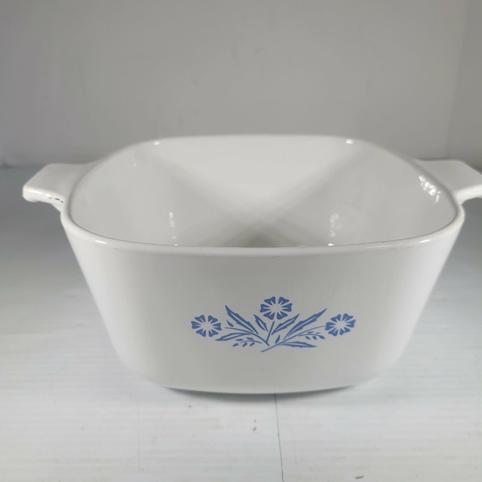 NO LID Corning Ware Blue Cornflower Casserole Dish 1.75 QT P-1 3/4-B White Vth