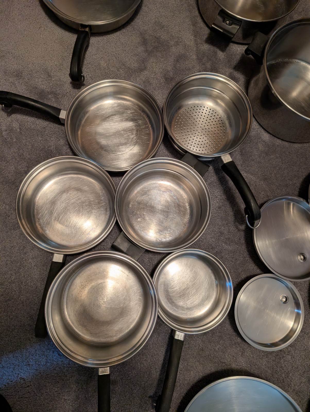 SALADMASTER 18-8 Tri-Clad Stainless Steel 15 Piece Vintage Cookware Set Made USA