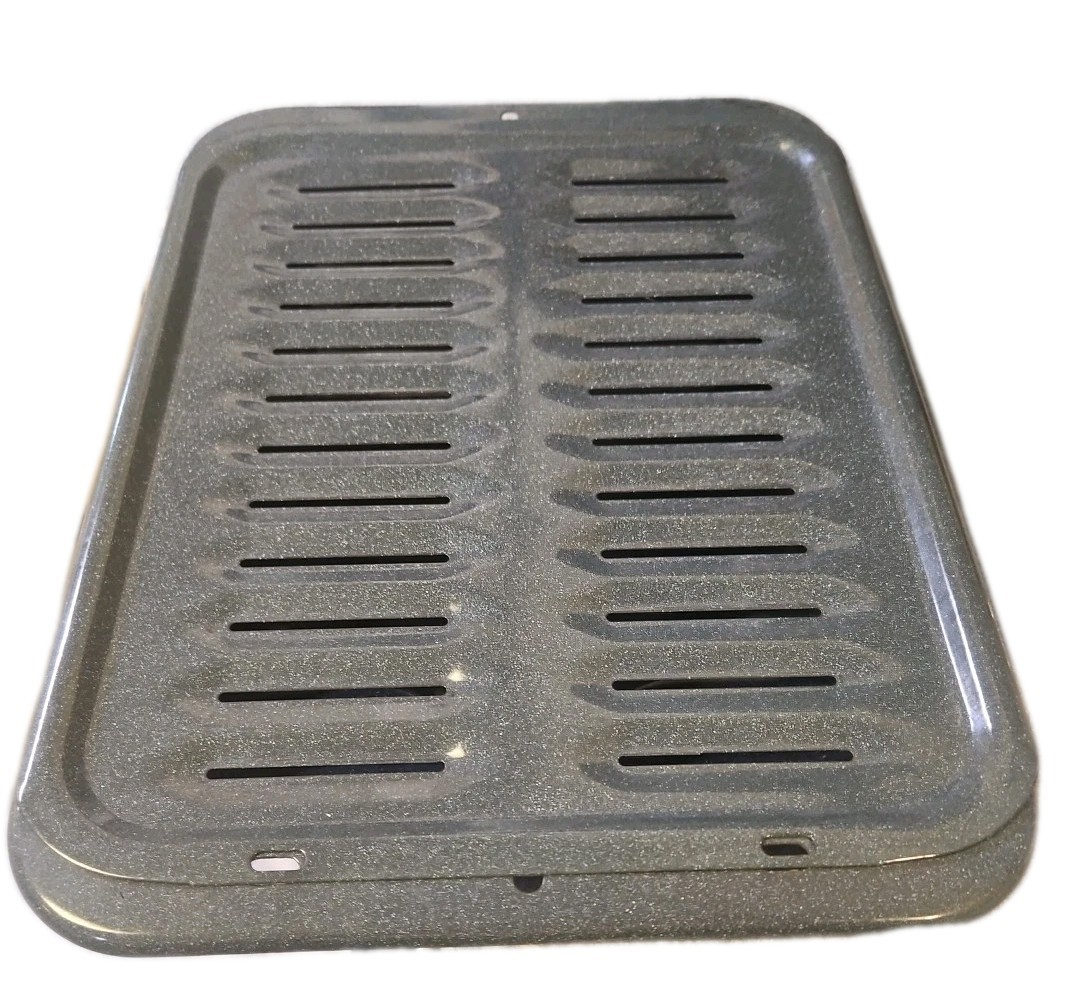 Two-piece broiler pan – 16.5″ LONG X 12.75″ WIDE X 1.5″ DEEP Grey/ Specks