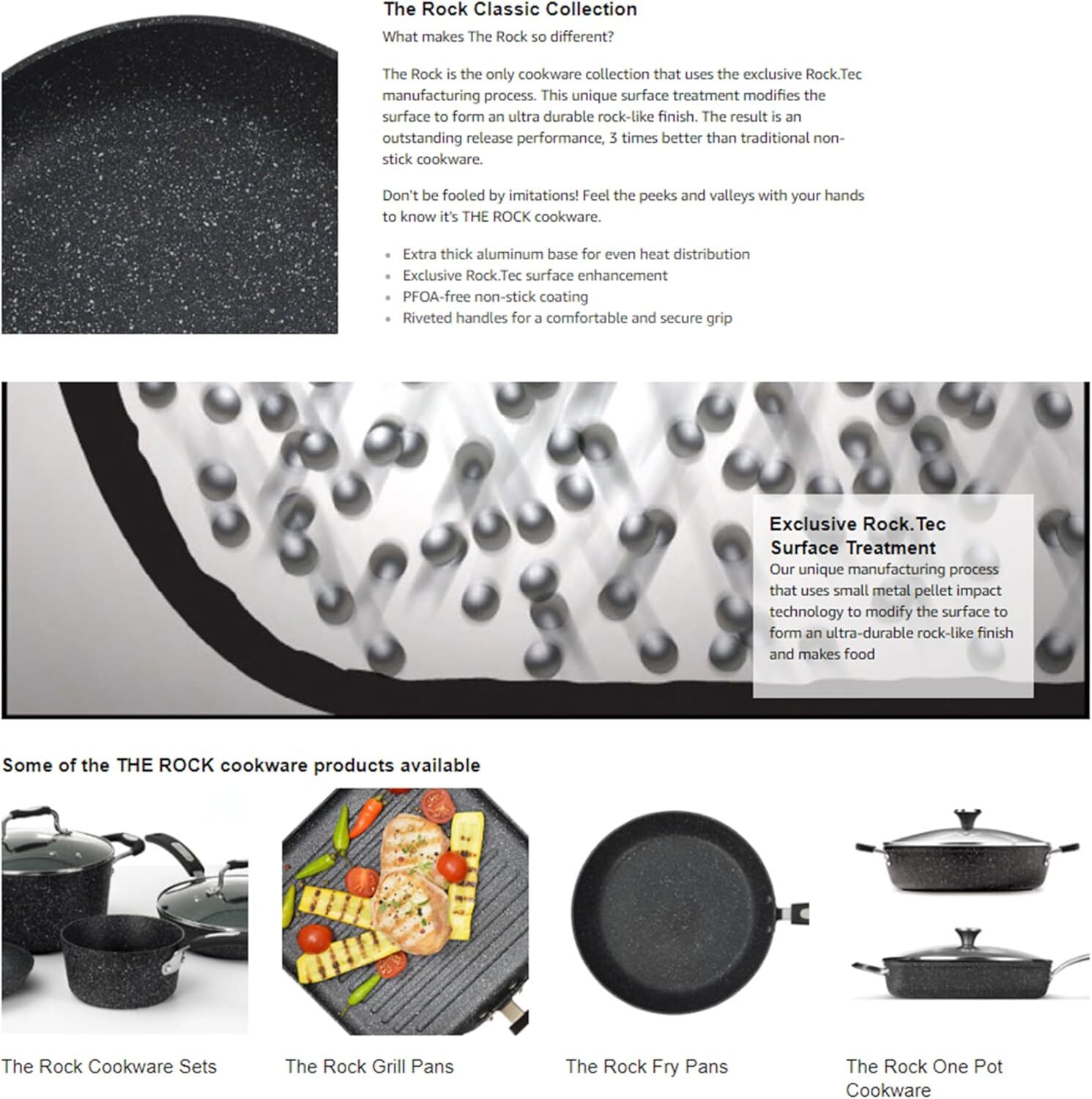 THE ROCK by 2-Quart Saucepan with Glass Lid and Stainess Steel Handle Black
