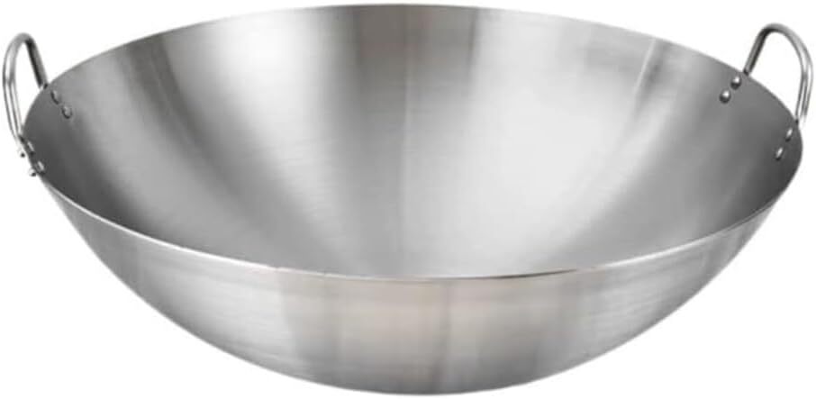 Mexican Style Extra Large Stainless Steel Wok With Metal Handles Cooking Pan …