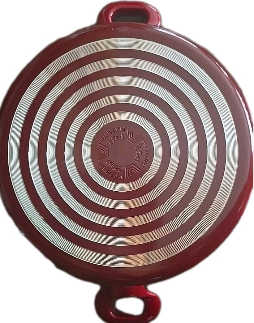 T-FAL ~ RED ~ 5 Quart ~ Aluminum ~ Stewpot w/Glass Lid ~ Non-Stick Interior