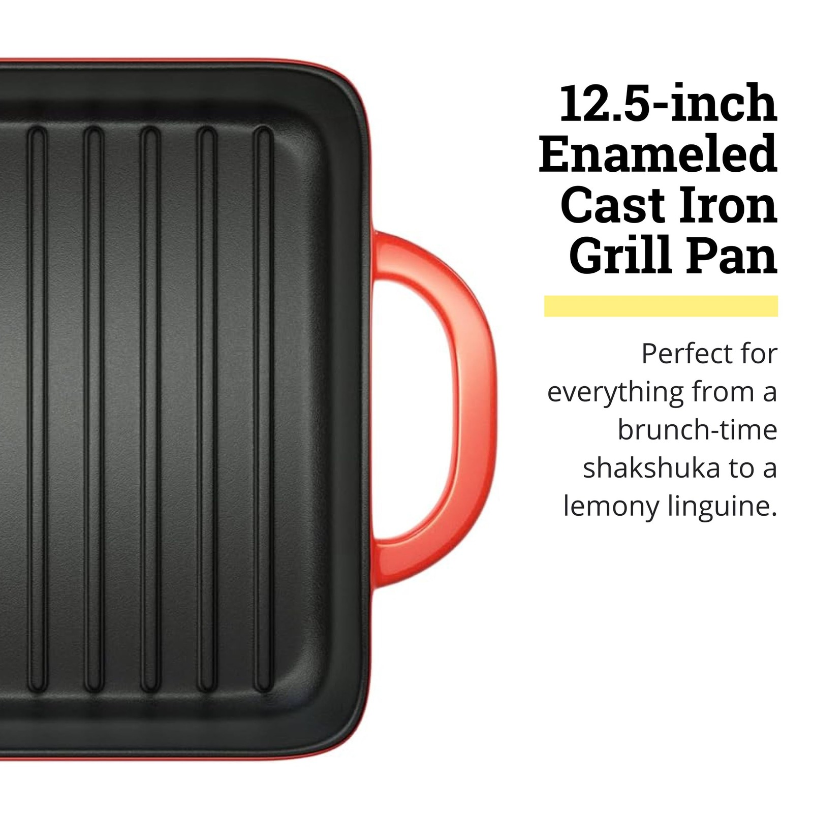 Lodge 12.5 X 8 Inch Enamel Cast Iron Grill Pan – – Use In The Oven On