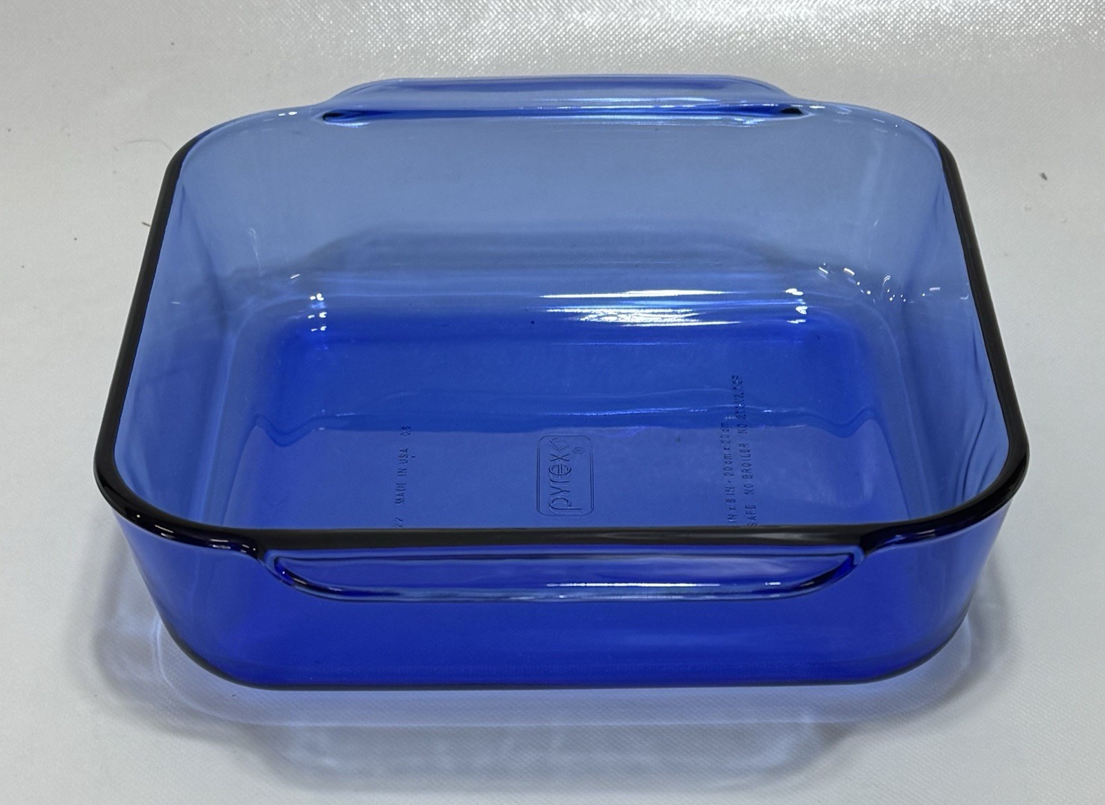 Pyrex Cobalt Blue 2 Qt Square Baking Dish 222-R 8×8 Vintage Glass Oven USA