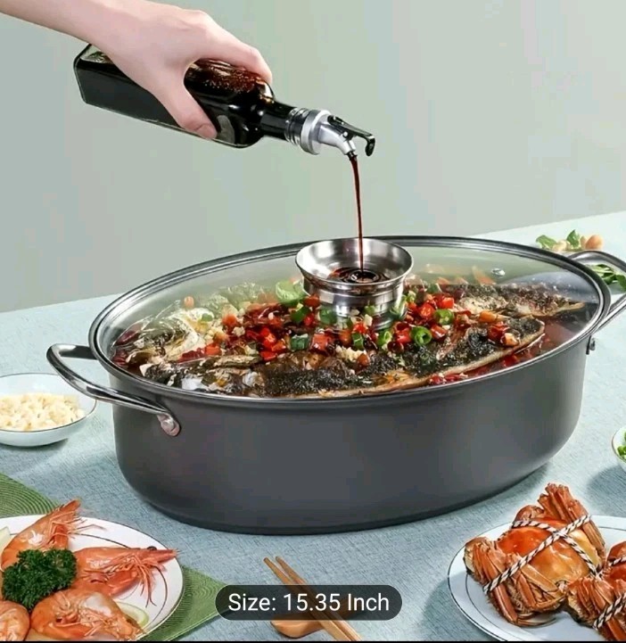Mediterranean Steam Pot Fish Seafood Crawfish Crab Crockpot Steam Cooker Gumbo