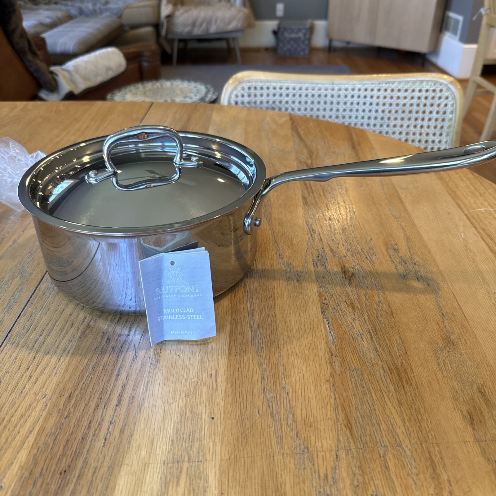Brand New Ruffoni Pot 3qt Copper Core Premium Stainless Steel w/ Lid- Italy
