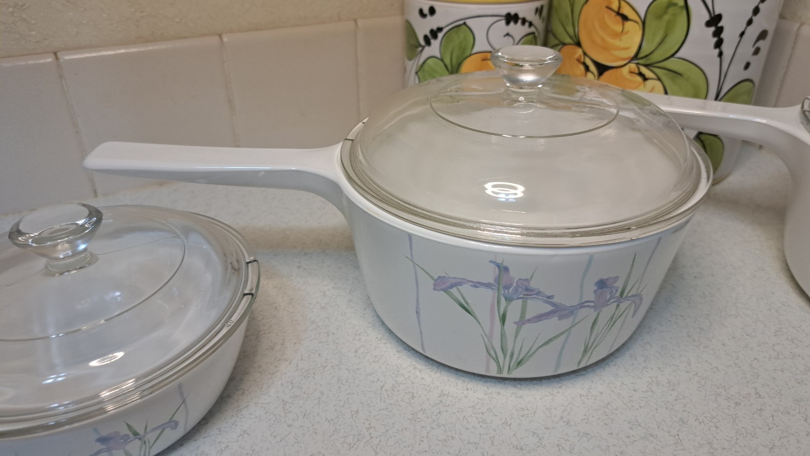 CorningWare Shadow Iris Saucepans Cookware Set 6-Pc Made In USA Discontinued