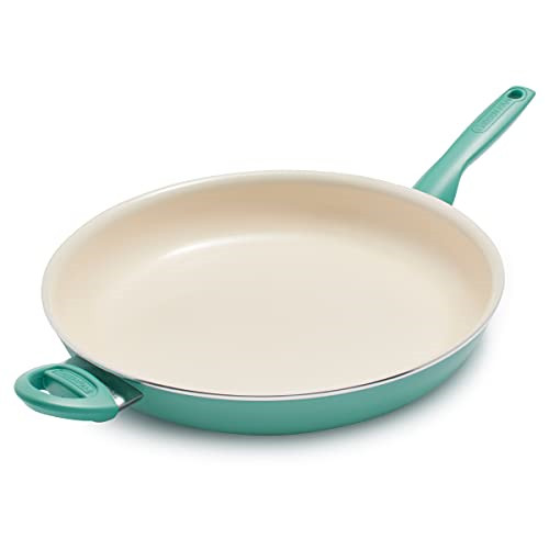GreenPan Rio Healthy Ceramic Nonstick Turquoise Large Frypan/Skillet, 13.5″