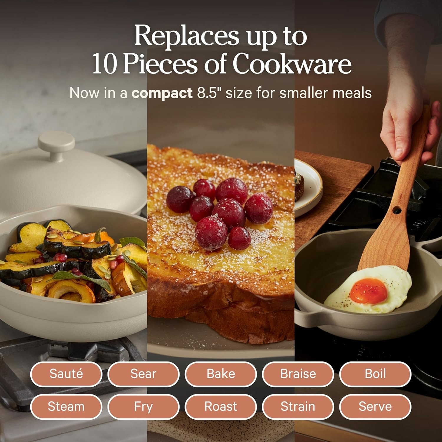 Our Place 8.5″ Ceramic Nonstick Mini Always Pan Char 1.2 QT READ